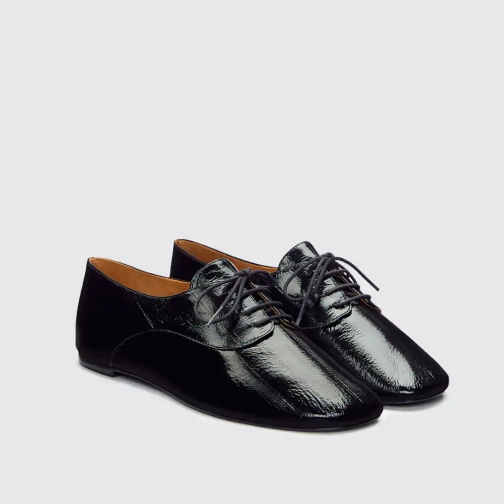 Reformation Patent Leather Buffy Oxford Flat - Picture 2 of 8